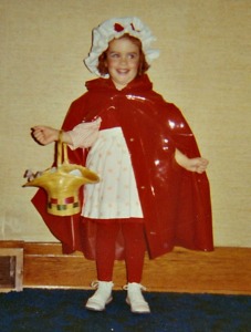 A slightly chubby me at 3 1/2 years as Little Red Riding Hood!